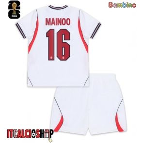 Inghilterra Kobbie Mainoo #16 Prima Maglia Bambino Mondiali 2026 Manica Corta (+ Pantaloni corti)